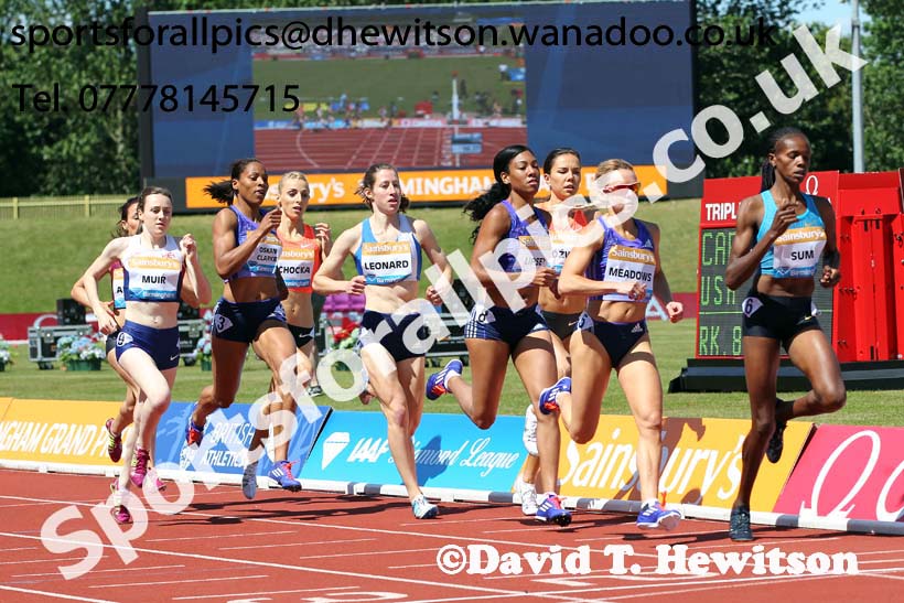 Womens 800 metres, IAAF Diamond League, Birmingham. Photo: David T. Hewitson/Sports for All Pics